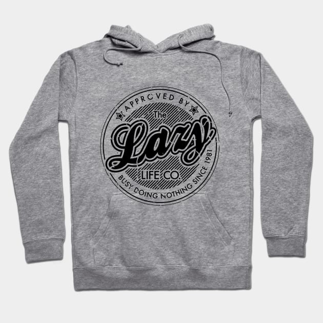 Lazy Life Co. Logo Distressed Black Hoodie by Lazy Life Co.
